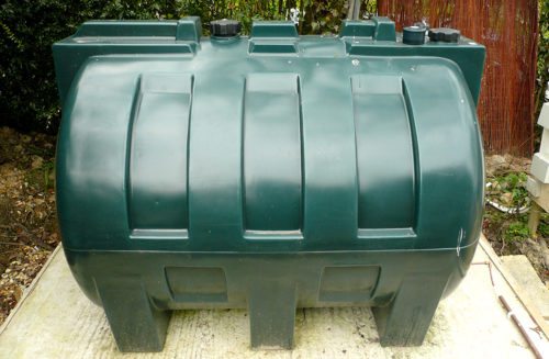 Oil storage tank in back garden