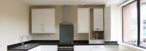 Combi boiler prices. Combi installed in kitchen