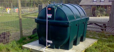 Oil tank in a garden